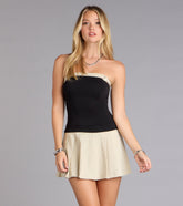 Chic Contrast Tube Mini Dress