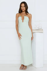 Hot Girl Social Strapless Maxi Dress Sage