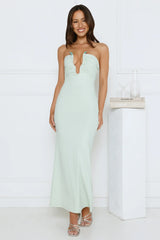 Hot Girl Social Strapless Maxi Dress Sage