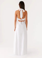 Heavy Hearted Linen Maxi Dress - White
