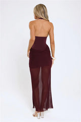 Luxe Legacy Halter Maxi Dress Plum
