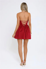 Sunset Wanderlust Strapless Mini Dress Red
