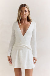 Trust In You Long Sleeve Mini Dress White