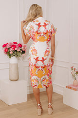 Margs On The Patio Floral Front Tie Midi Dress