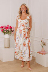 Forever in Bloom Linen-Blend Midi Dress