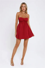 Sunset Wanderlust Strapless Mini Dress Red