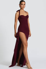 Sexy Backless High Slit Bodycon Maxi Dress