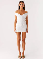 Takoda Off Shoulder Mini Dress - White