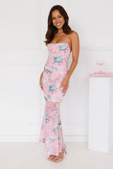Time With You Mesh Maxi Dress Pink