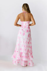 Strawberry Pop Halter Maxi Dress Pink