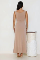 Iconic Aura Mesh Maxi Dress Beige