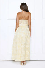 Gorgeous Temptation Strapless Maxi Dress Yellow