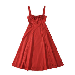 Yellow Ruched Neck Bow Short Party Dress