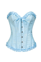 Sweetheart Yellow Lace-Up Floral Corset