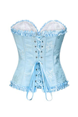 Sweetheart Yellow Lace-Up Floral Corset