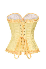 Sweetheart Sage Green Lace-Up Floral Corset