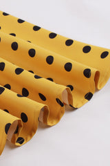 Yellow and Black Polk Dots Swing Dress