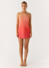 Palm Sugar Beaded Mini Dress - Sunset Ombre