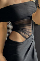 Off-Shoulder Cutout Bodycon Maxi Dress