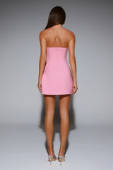 Graceful Spark Strapless Mini Dress Pink