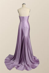 Sweetheart Lilac Ruched Mermaid Long Formal Dress