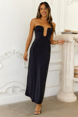 Temperature Rising Strapless Maxi Dress Black