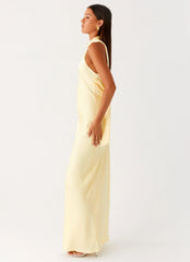 Keena Scarf Maxi Dress - Lemon