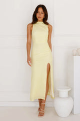 New Heights Mesh Midi Dress Yellow
