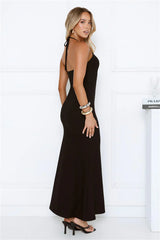 No Drama Here Halter Maxi Dress Black
