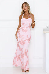 Love Muse Halter Maxi Dress Pink