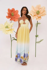 Sunny Blooms Halter Maxi Dress Ombre