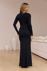 You And I Long Sleeve Maxi Dress Black