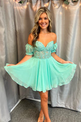 Royal Blue Short Chiffon Homecoming Dress