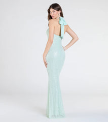 Brenna Halter Mermaid Sequin Formal Dress