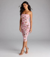 Special Something Floral Bodycon Midi Dress