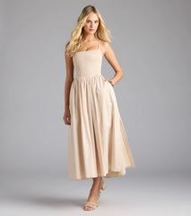 Effortless Era Woven A-Line Midi Dress