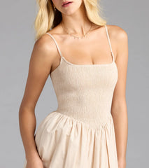 Effortless Era Woven A-Line Midi Dress