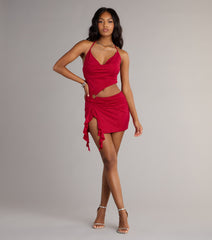 All Eyes On You Glitter Knit Cutout Mini Dress