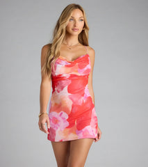 Floral Crush Mesh A-Line Mini Dress