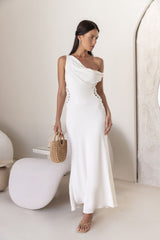 Moonlight Dancer Off Shoulder Maxi Dress Cream