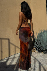 Elegant Cutout Leopard Vacation Maxi Dress
