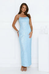The Shine Collective Sequin Maxi Dress Blue