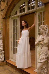 Lacey 100% Linen Maxi Dress White