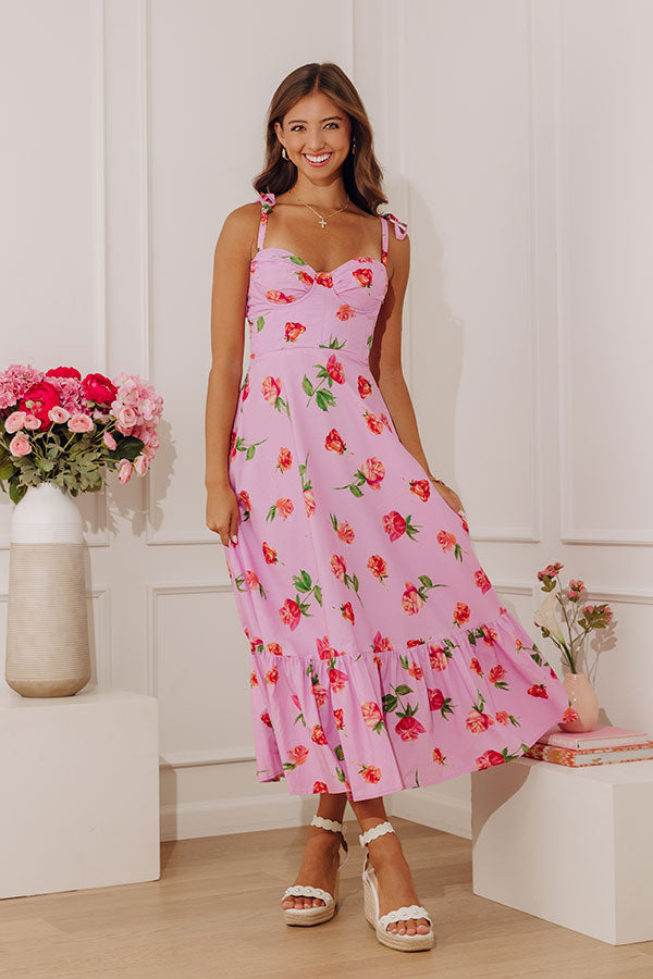 Rose Garden Bliss Floral Midi Dress