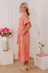 Bubbly Personality Paisley Midi Dress