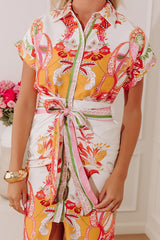 Margs On The Patio Floral Front Tie Midi Dress