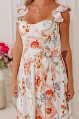 Forever in Bloom Linen-Blend Midi Dress