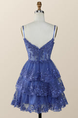 Straps Sage Green Tiered Layered Short Princess Dress