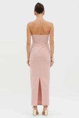 Karaline Strapless Bust Accent Maxi Dress Blush