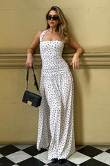 Polka Dot Halter Neck Maxi Dress